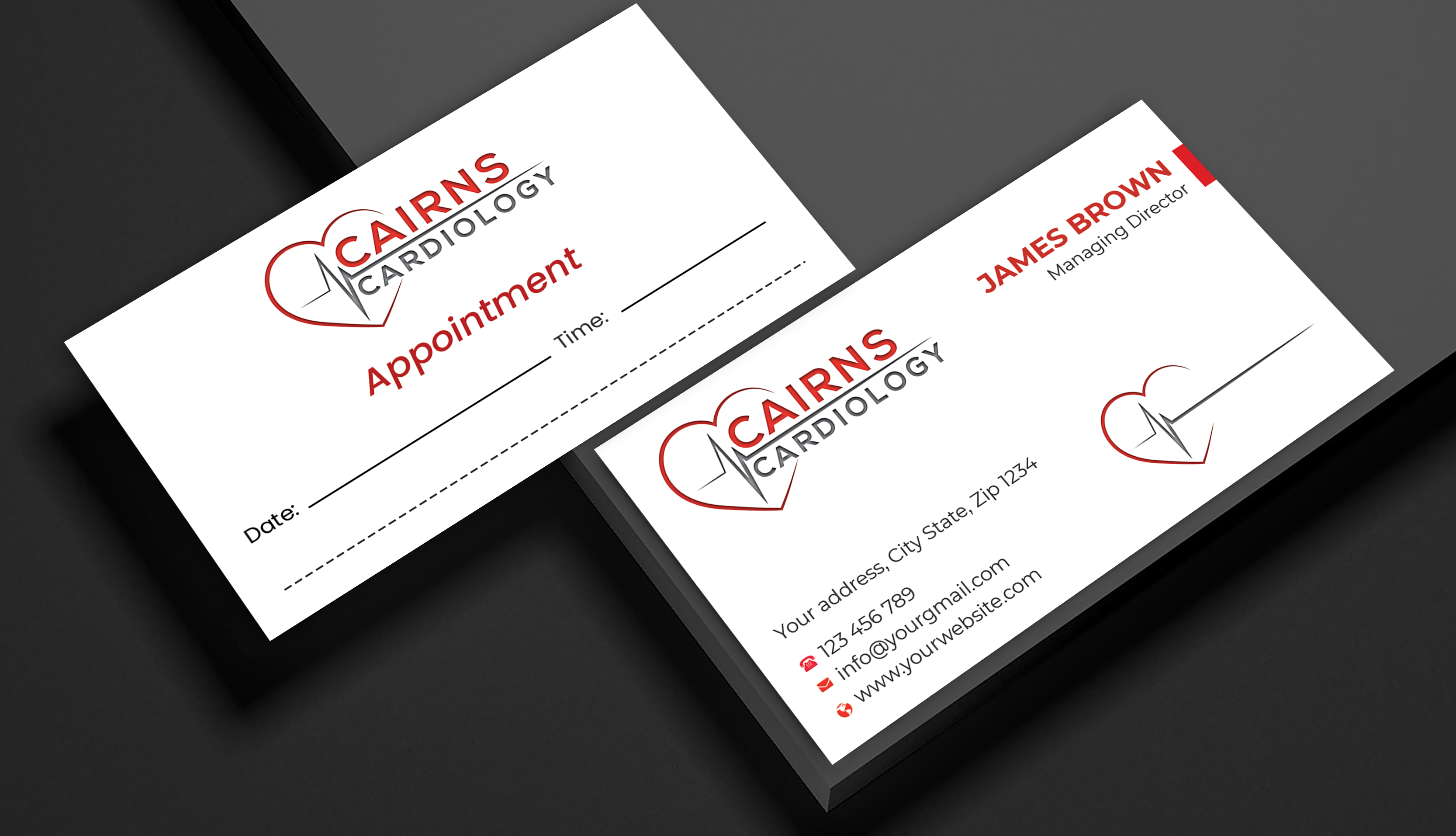 Diseño de Tarjeta de Presentación por Expert Bappy para Cairns Cardiology | Diseño #34600538