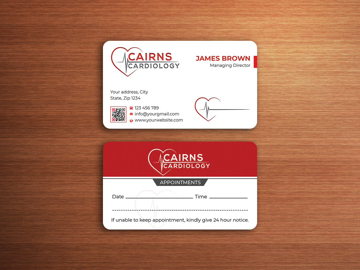 Diseño de Tarjeta de Presentación por Expert Bappy para Cairns Cardiology | Diseño #34601031