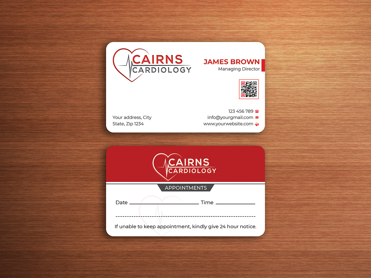 Diseño de Tarjeta de Presentación por Expert Bappy para Cairns Cardiology | Diseño #34617496