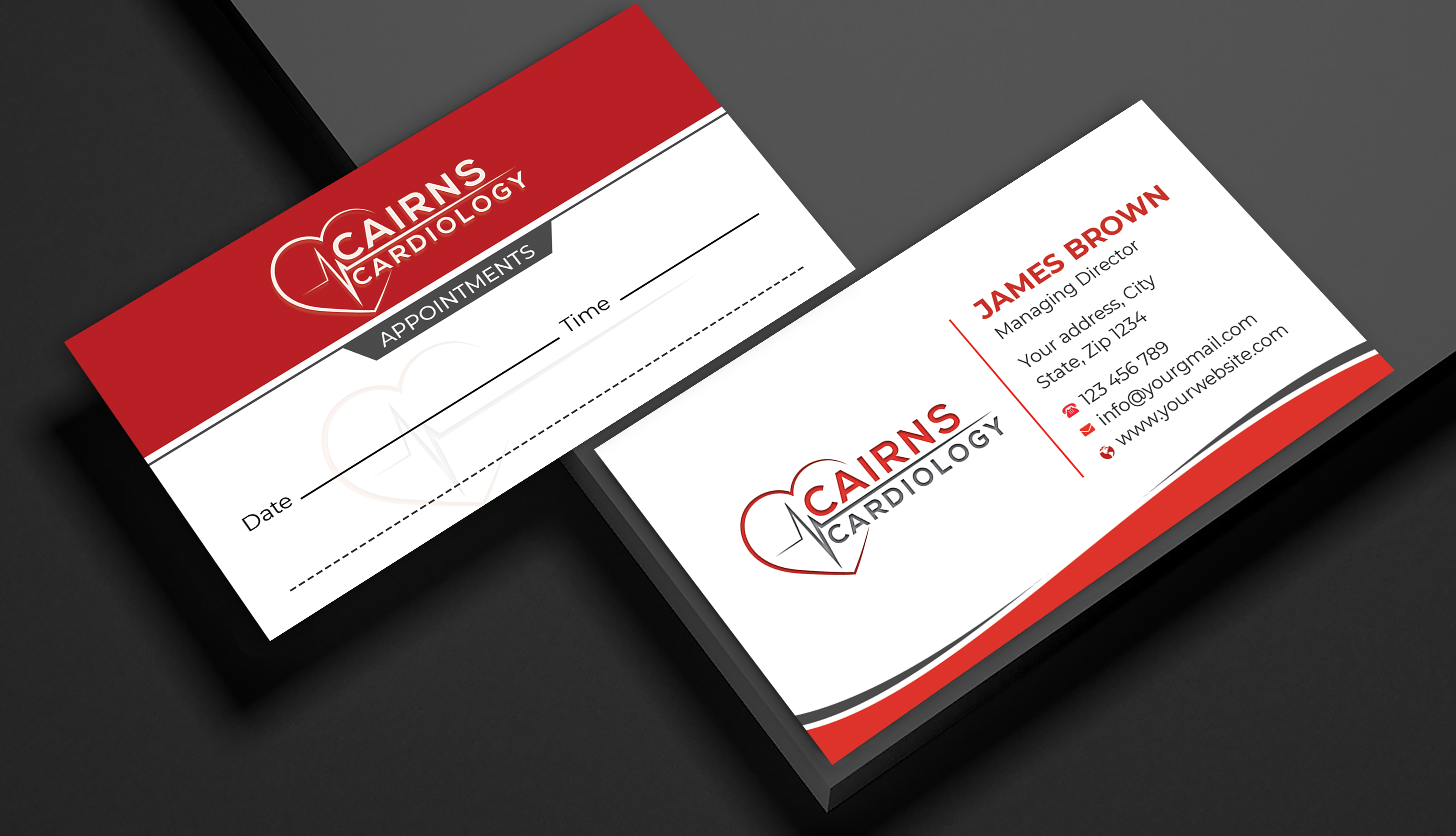 Diseño de Tarjeta de Presentación por Expert Bappy para Cairns Cardiology | Diseño #34617645