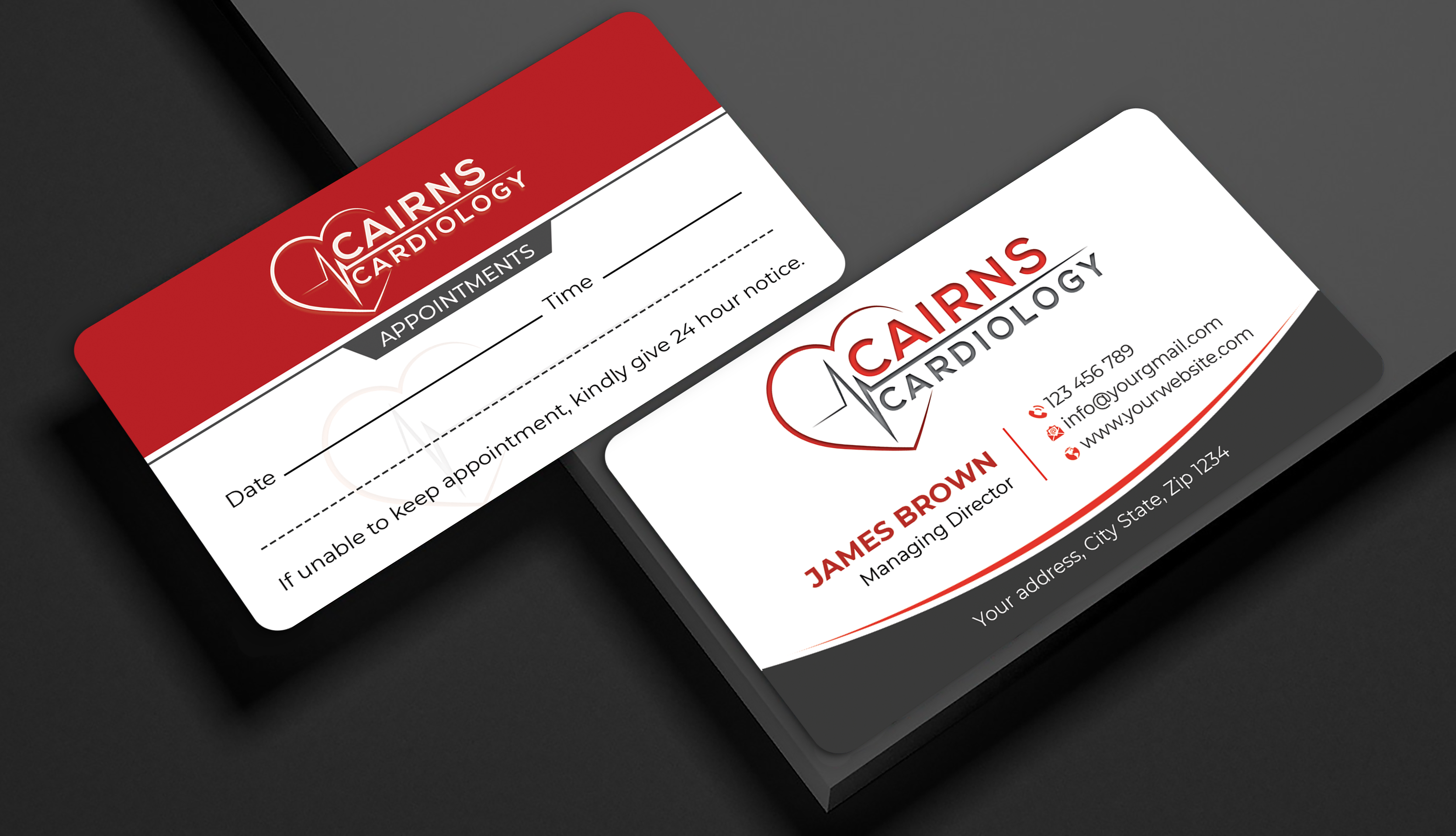 Diseño de Tarjeta de Presentación por Expert Bappy para Cairns Cardiology | Diseño #34619608
