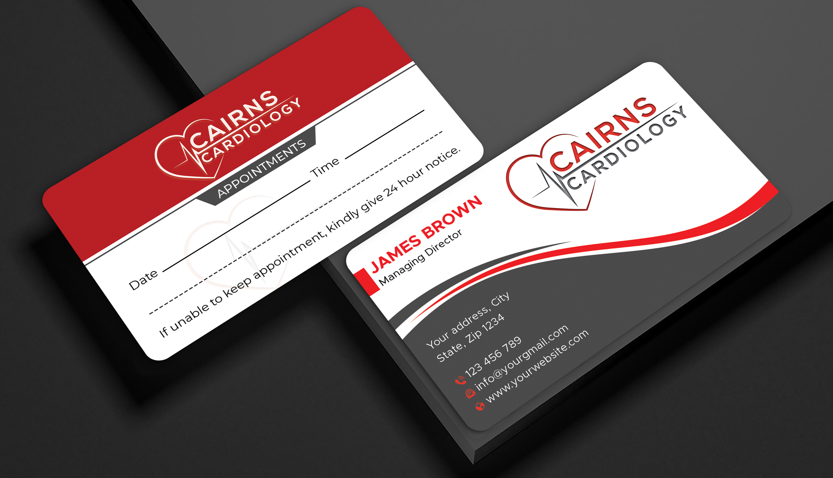 Diseño de Tarjeta de Presentación por Expert Bappy para Cairns Cardiology | Diseño #34619698