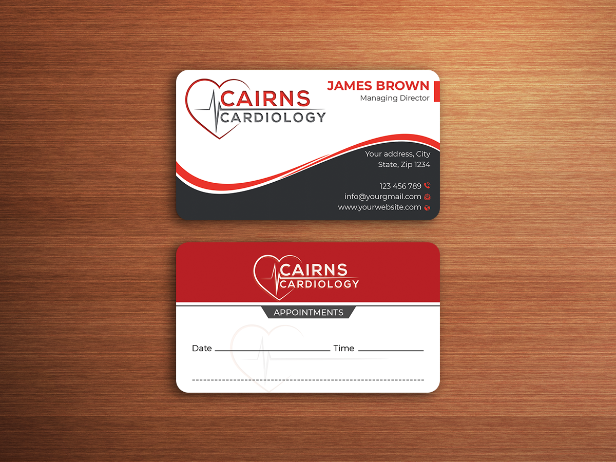 Diseño de Tarjeta de Presentación por Expert Bappy para Cairns Cardiology | Diseño #34619848