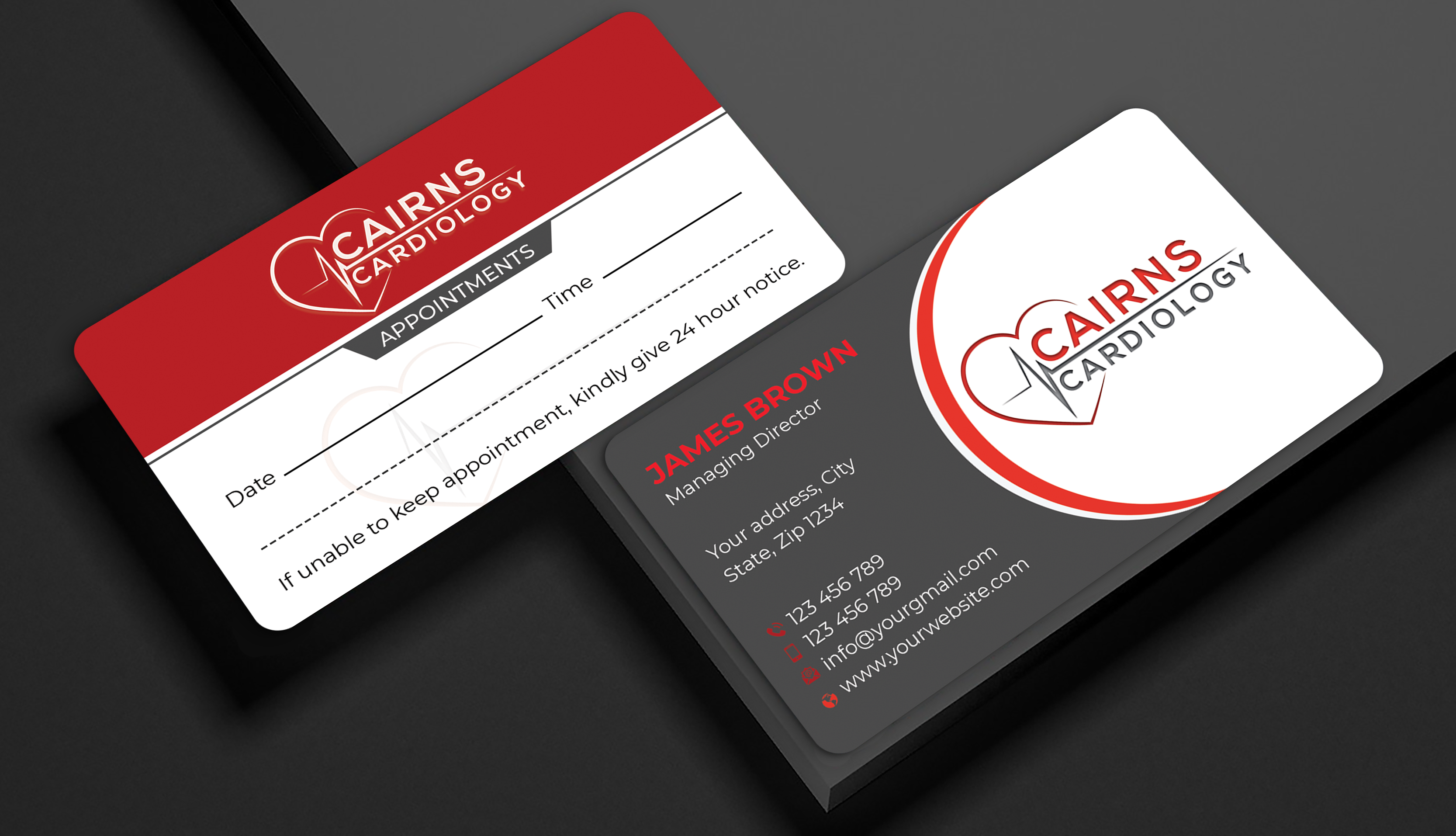 Diseño de Tarjeta de Presentación por Expert Bappy para Cairns Cardiology | Diseño #34623001