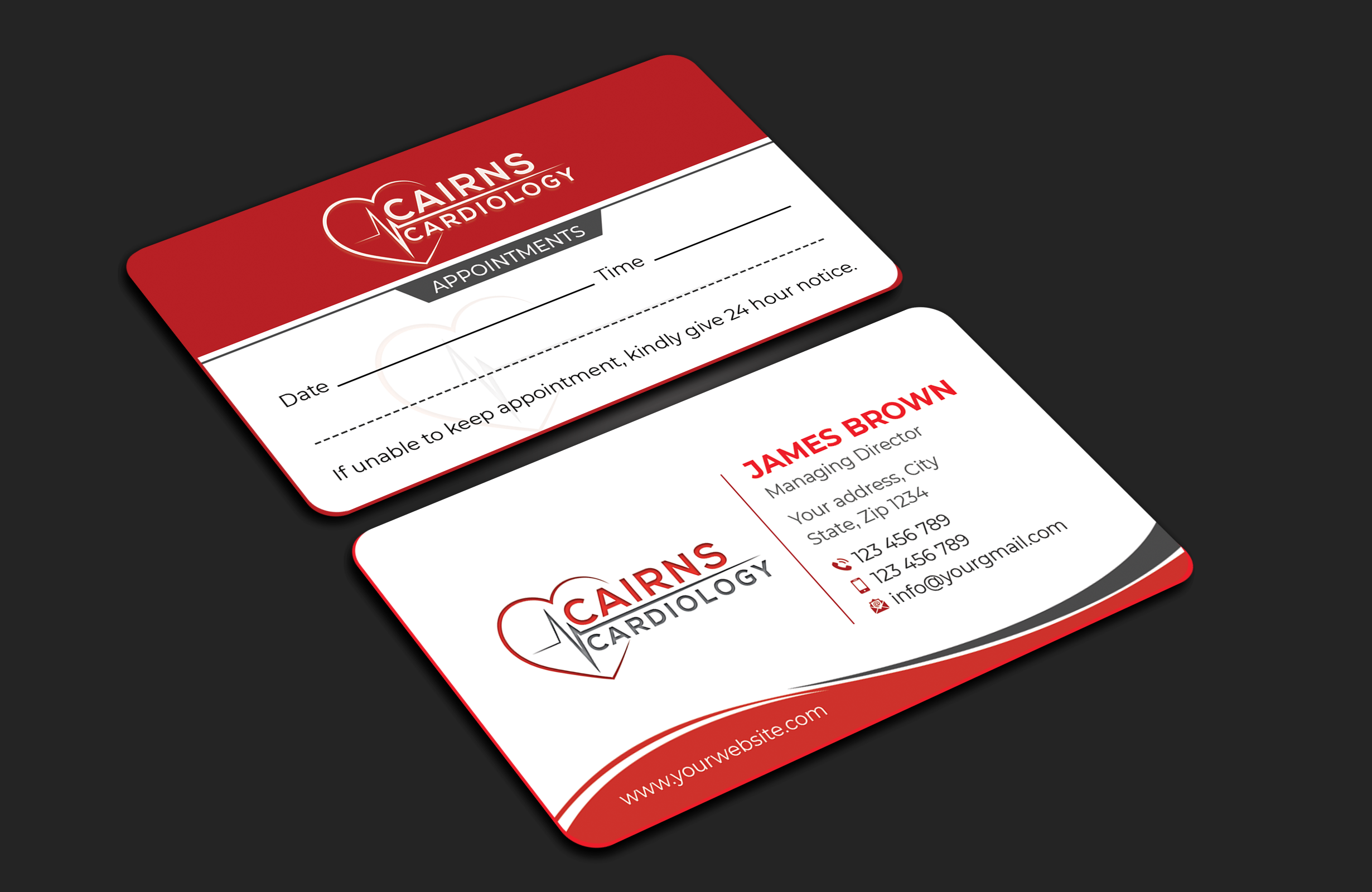 Diseño de Tarjeta de Presentación por Expert Bappy para Cairns Cardiology | Diseño #34626600