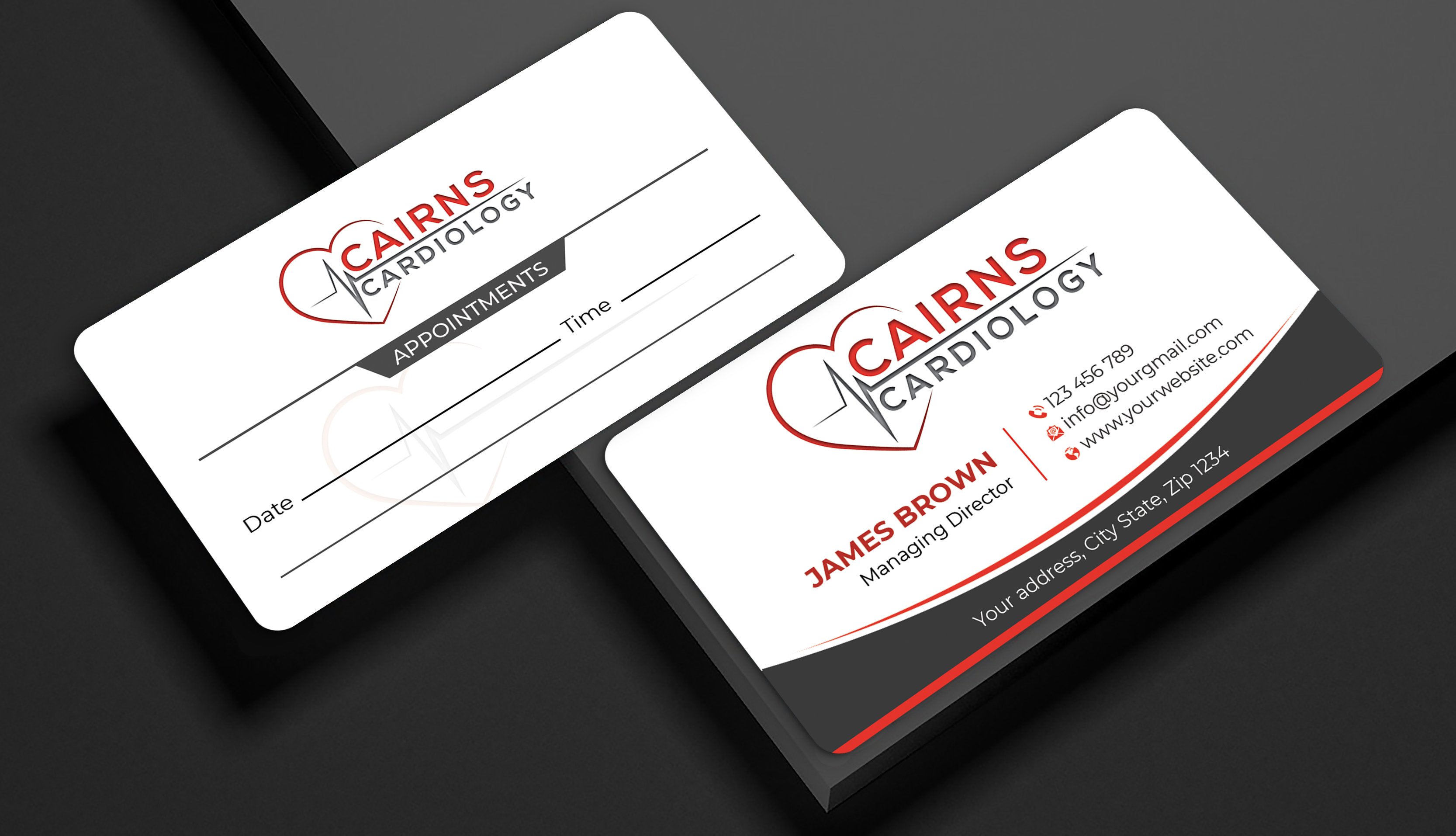 Diseño de Tarjeta de Presentación por Expert Bappy para Cairns Cardiology | Diseño #34690205