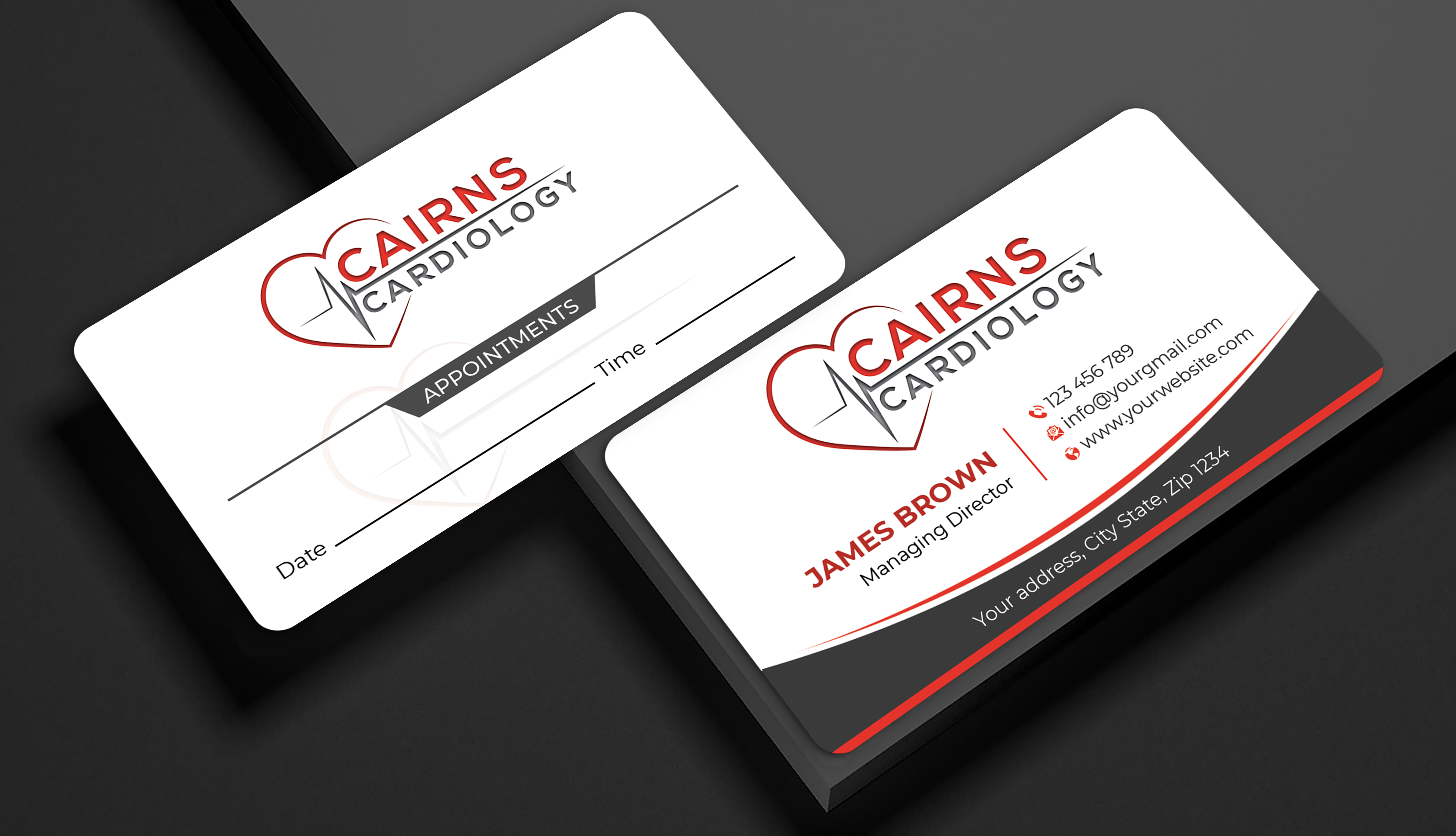 Diseño de Tarjeta de Presentación por Expert Bappy para Cairns Cardiology | Diseño #34690207