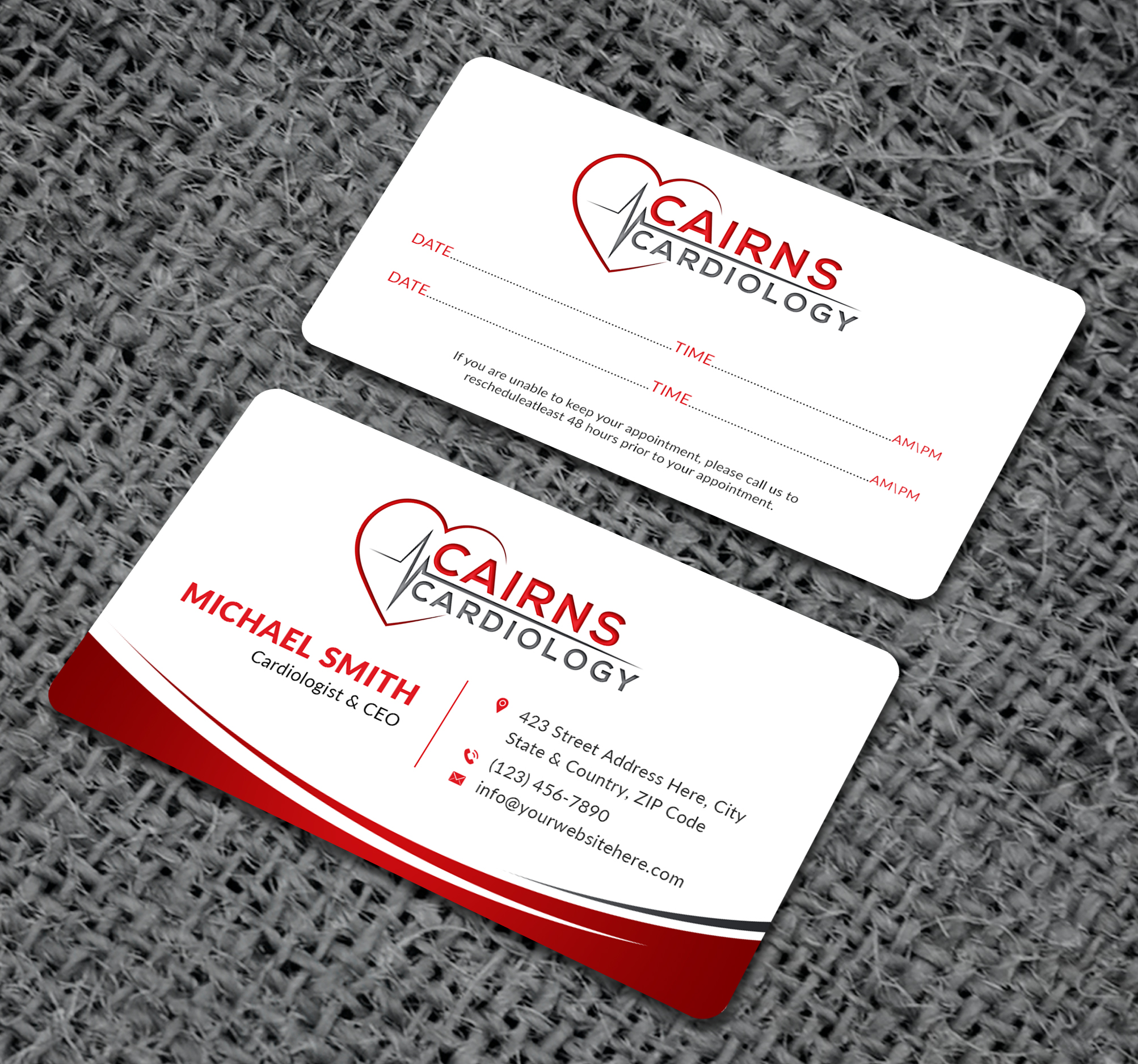 Visitenkarten-Design von Sun Moon Graphic Designer für Cairns Cardiology | Design #34579320