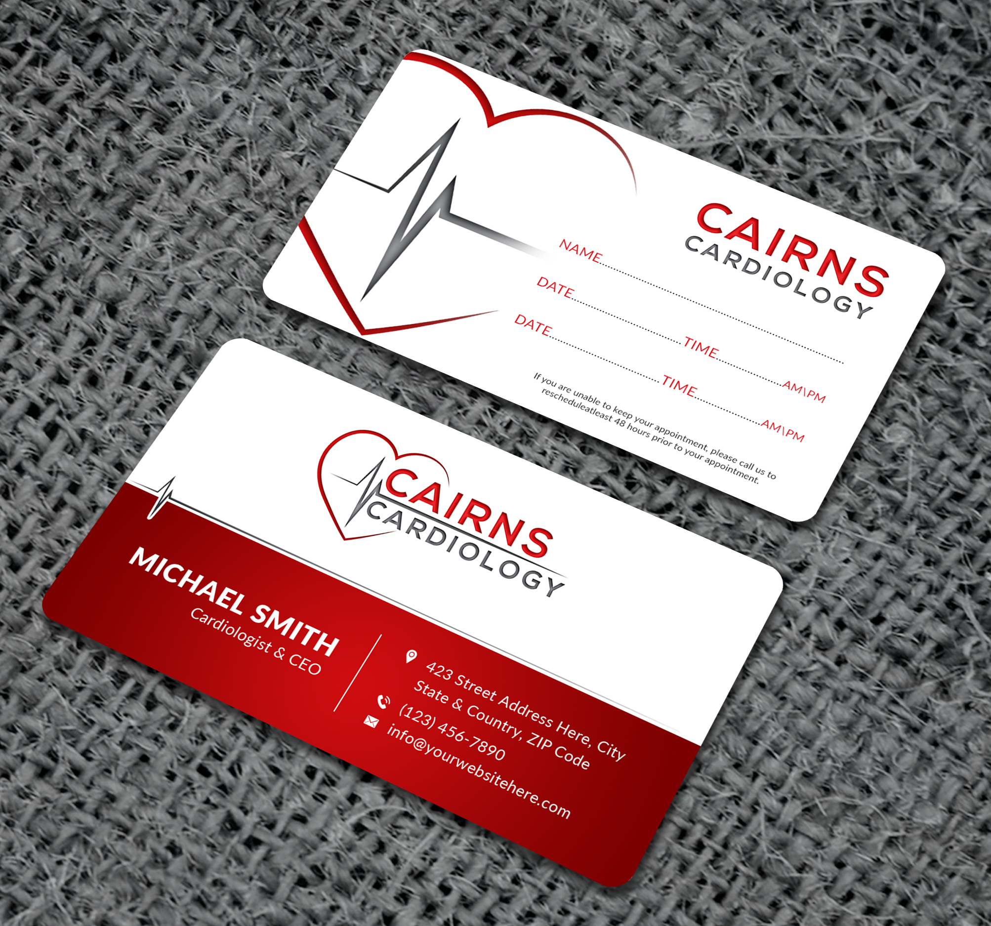 Visitenkarten-Design von Sun Moon Graphic Designer für Cairns Cardiology | Design #34579321
