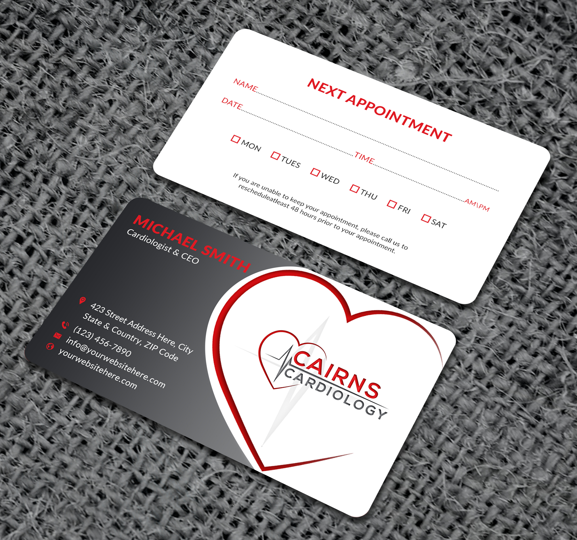 Business Card Design by Sun Moon Graphic Designer for Cairns Cardiology | Design #34579323