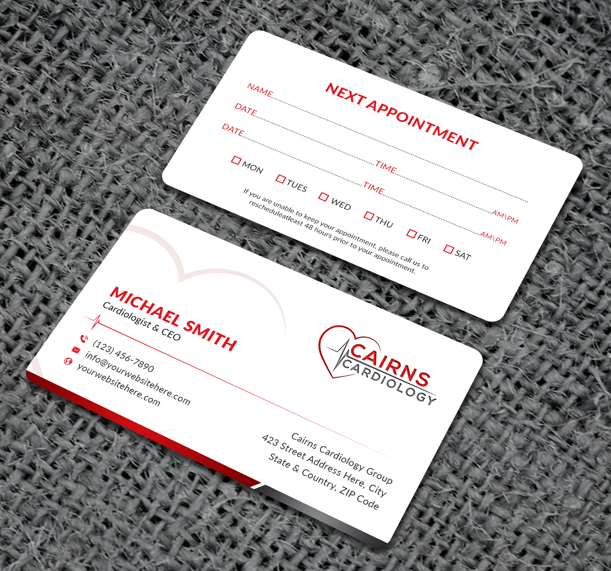 Visitenkarten-Design von Sun Moon Graphic Designer für Cairns Cardiology | Design #34579324