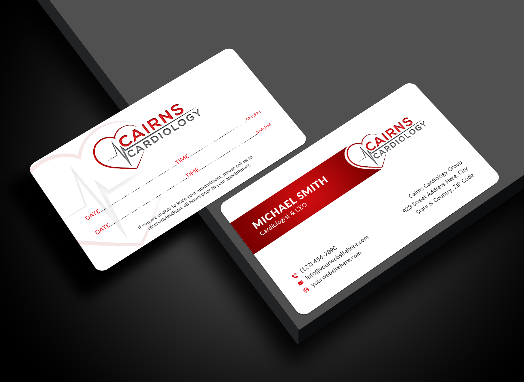 Visitenkarten-Design von Sun Moon Graphic Designer für Cairns Cardiology | Design #34579327