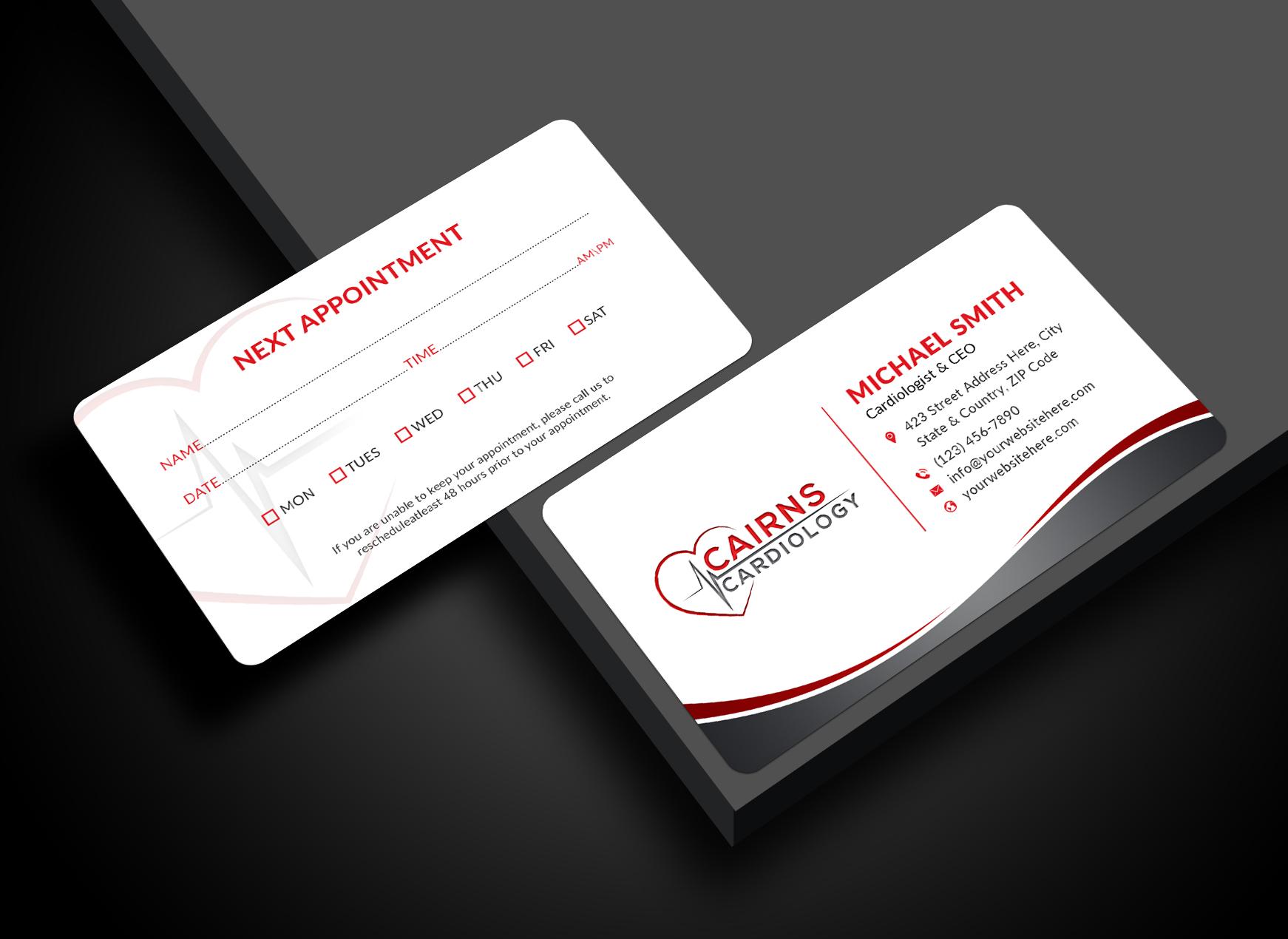 Visitenkarten-Design von Sun Moon Graphic Designer für Cairns Cardiology | Design #34579328