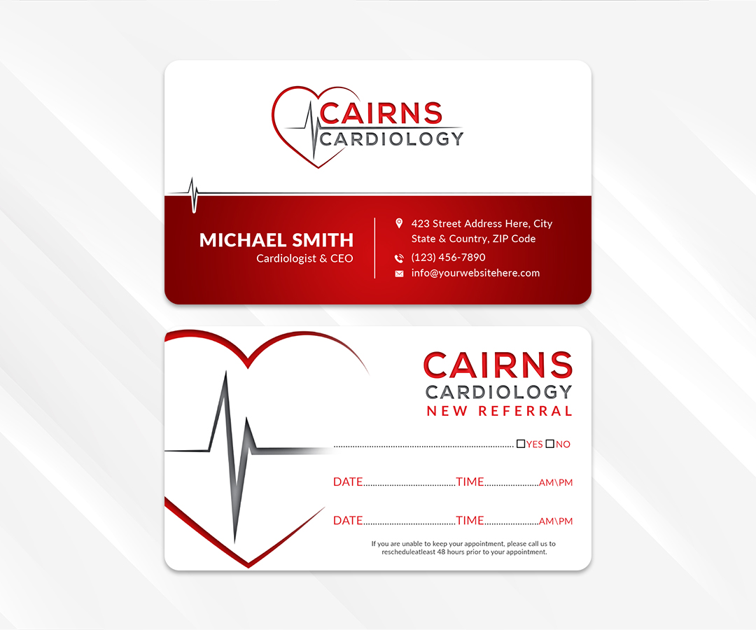 Visitenkarten-Design von Sun Moon Graphic Designer für Cairns Cardiology | Design #34692920