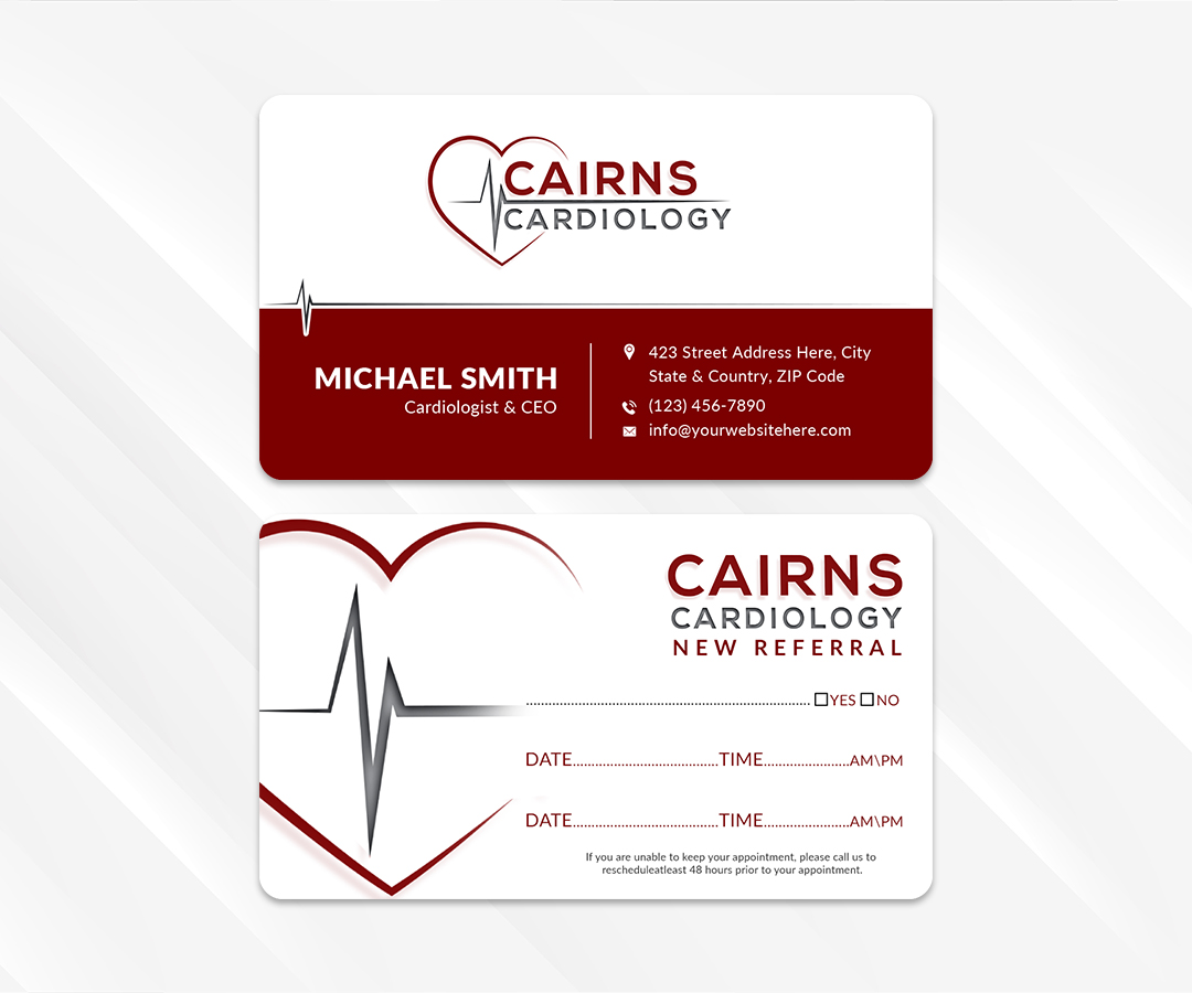 Visitenkarten-Design von Sun Moon Graphic Designer für Cairns Cardiology | Design #34692921