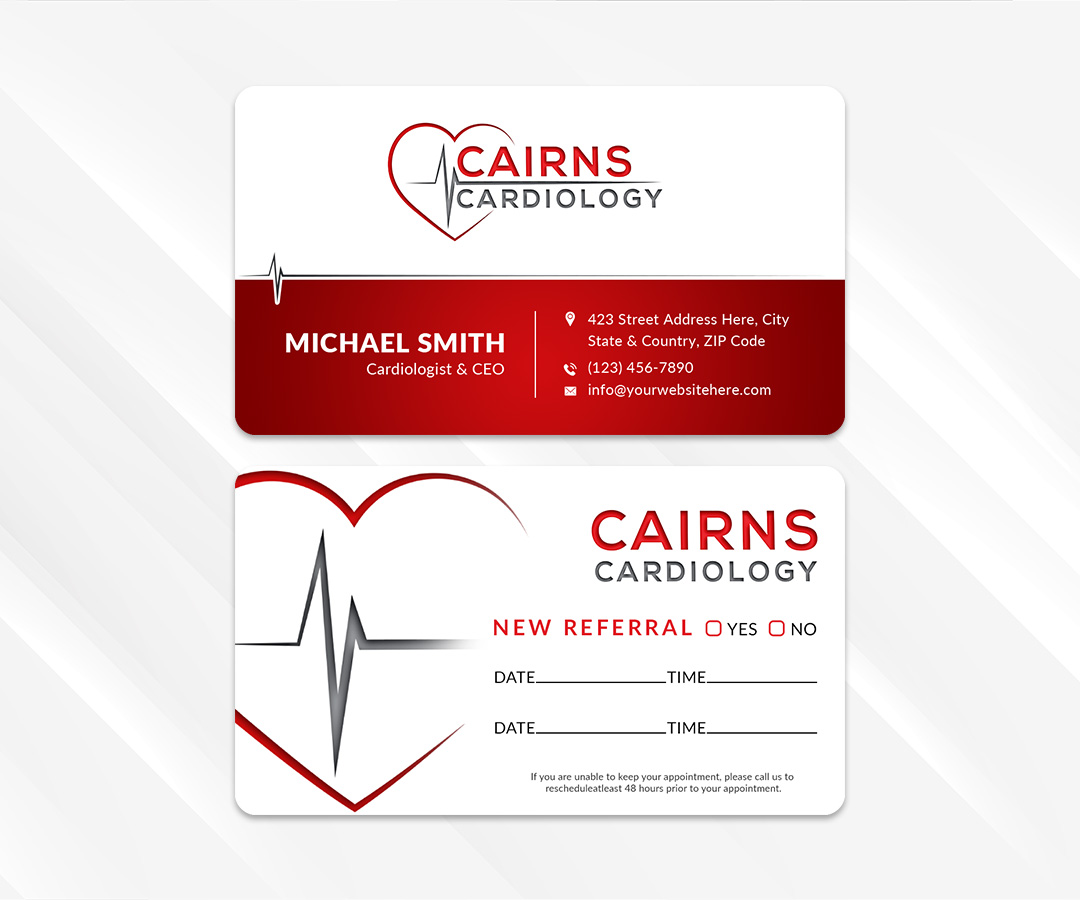 Visitenkarten-Design von Sun Moon Graphic Designer für Cairns Cardiology | Design #34701668