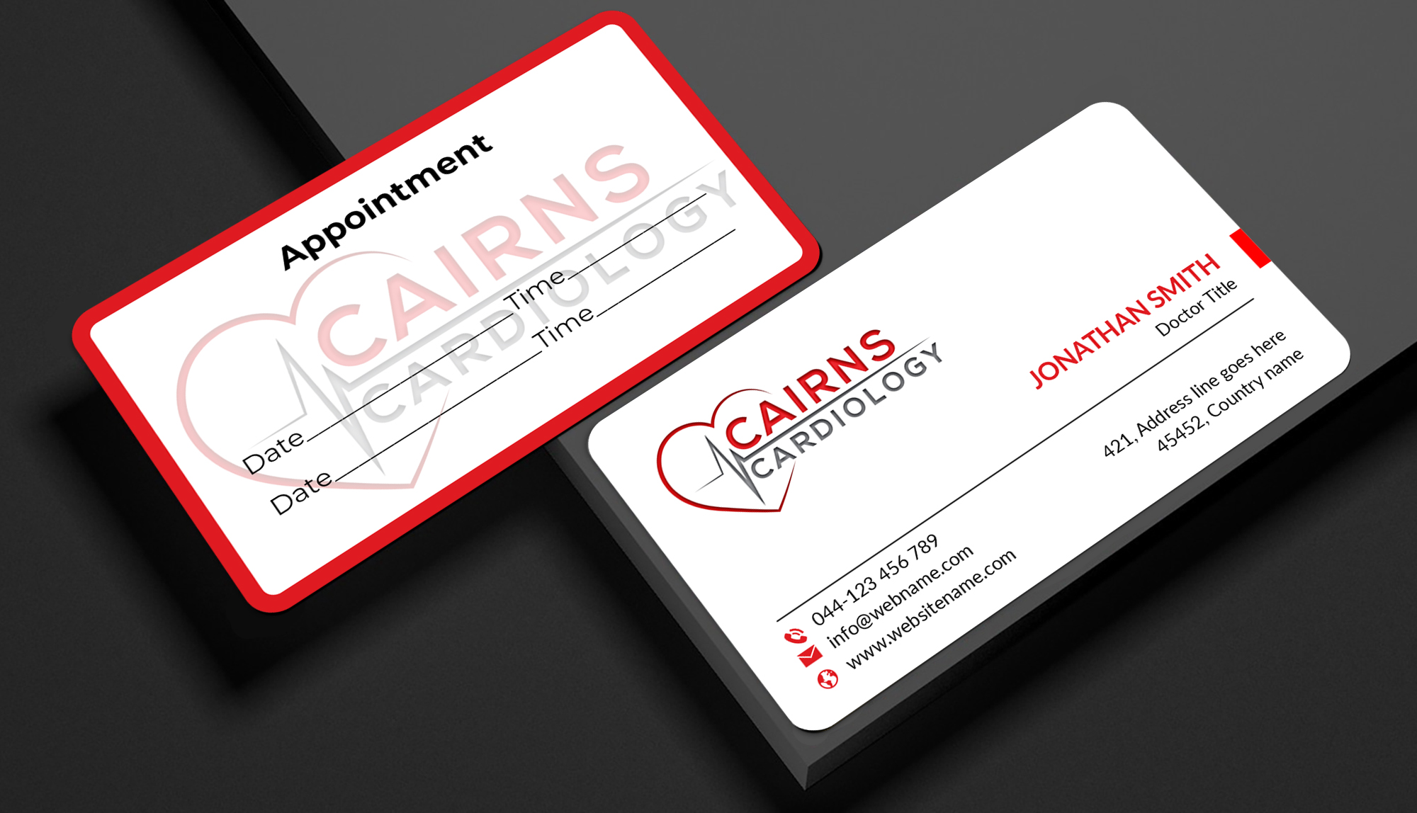 Diseño de Tarjeta de Presentación por JS Desiger para Cairns Cardiology | Diseño #34582770