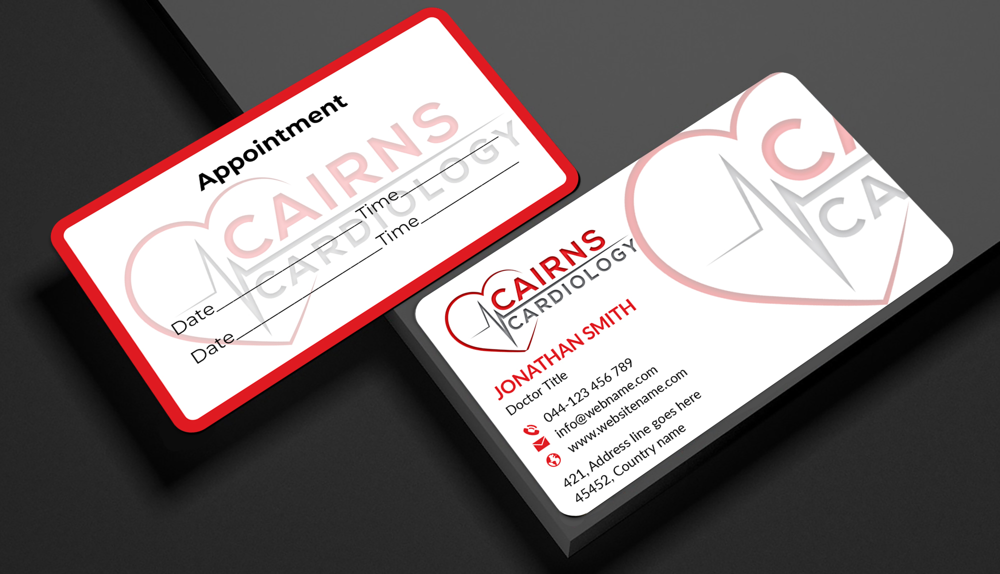 Diseño de Tarjeta de Presentación por JS Desiger para Cairns Cardiology | Diseño #34582855