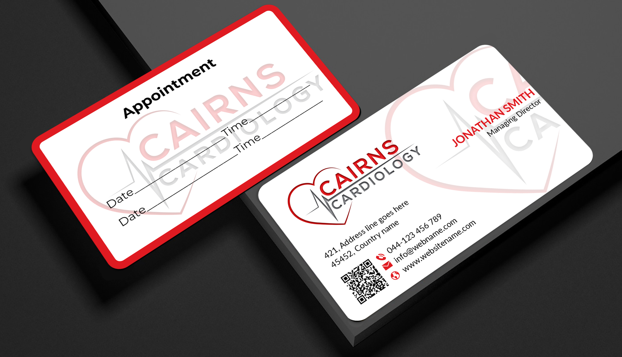 Diseño de Tarjeta de Presentación por JS Desiger para Cairns Cardiology | Diseño #34582960