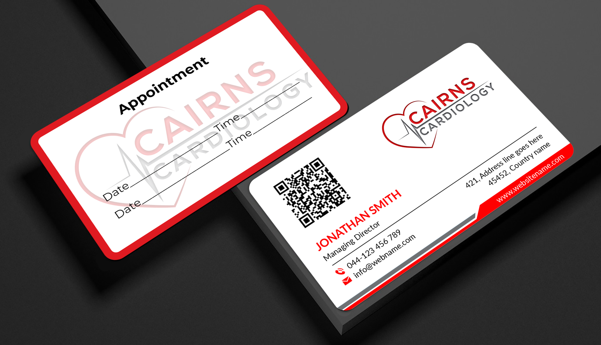 Diseño de Tarjeta de Presentación por JS Desiger para Cairns Cardiology | Diseño #34582984