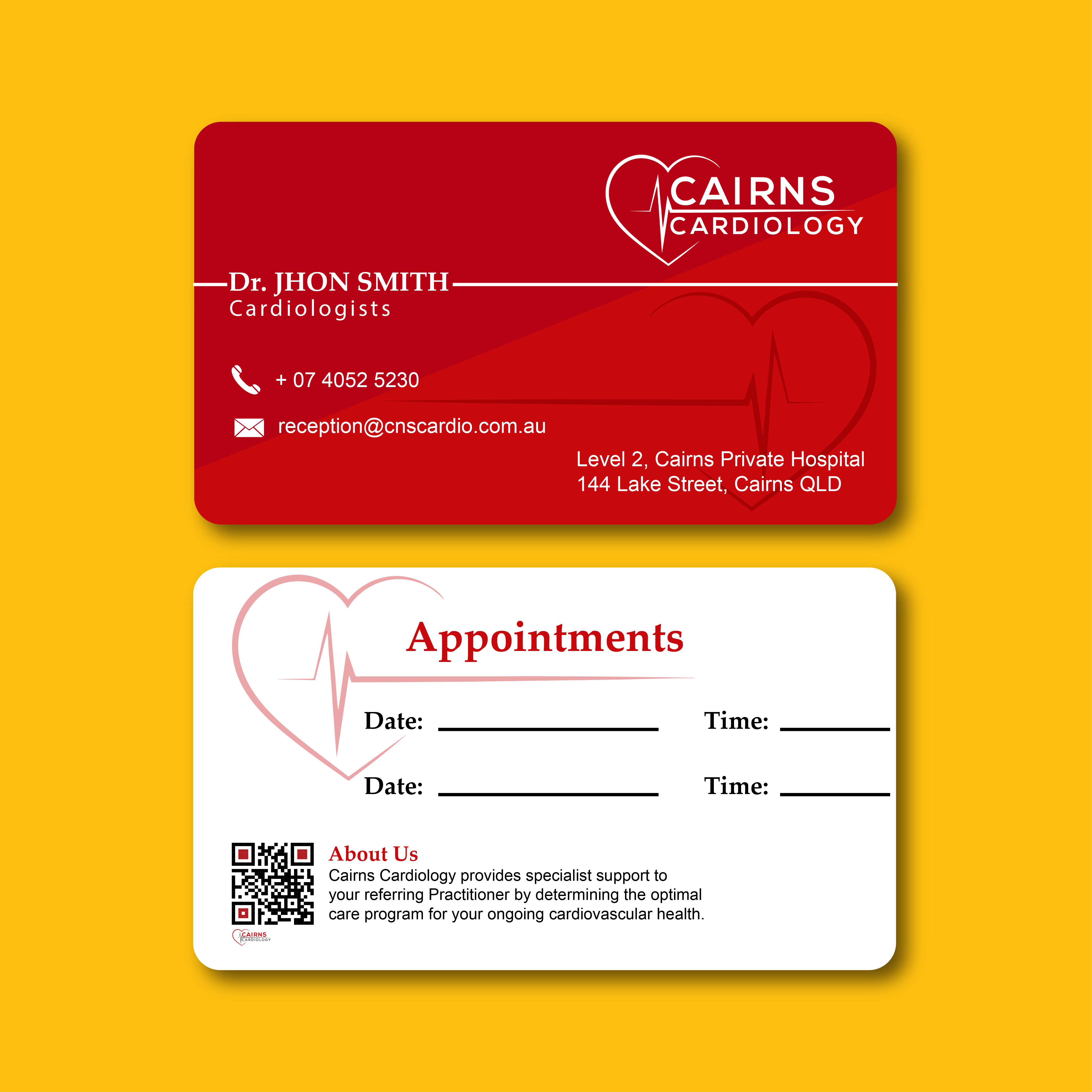 Business Card Design by sagarxpoint for Cairns Cardiology | Design #34628045