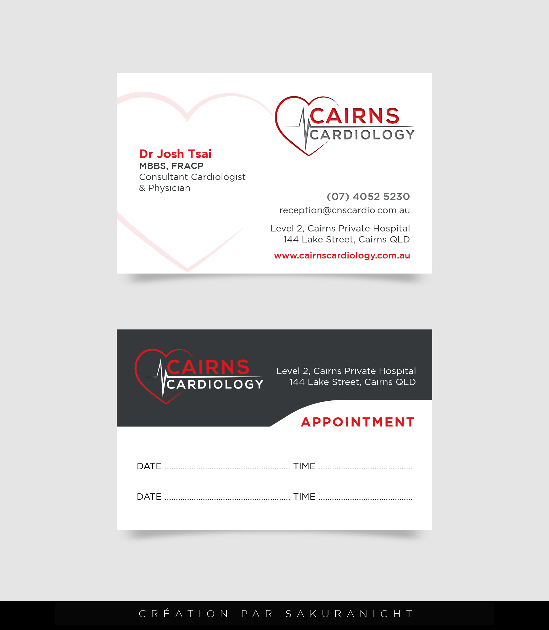 Business Card Design by Sakuranight for Cairns Cardiology | Design #34581447