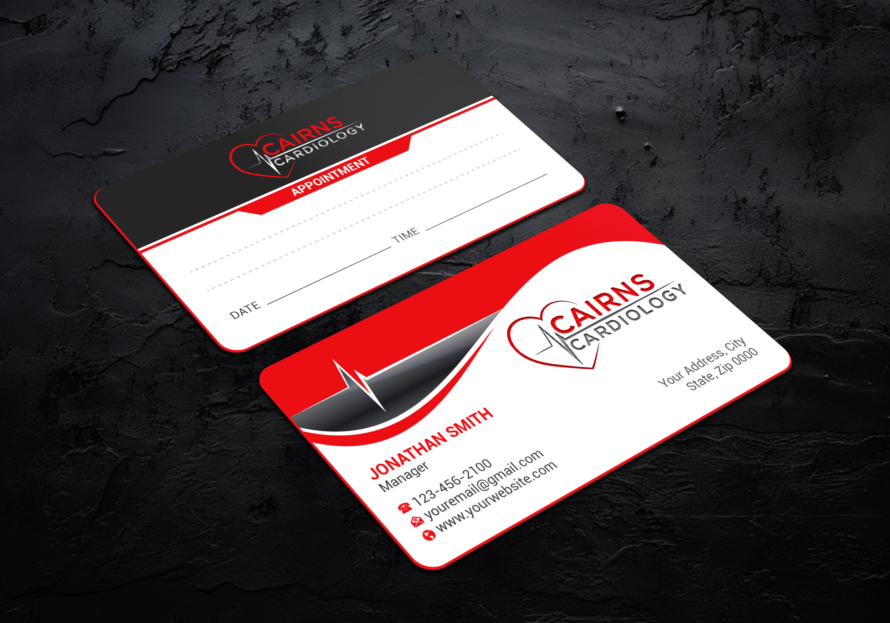 Business Card Design by LAXMI DESIGNHUB for Cairns Cardiology | Design #34579960
