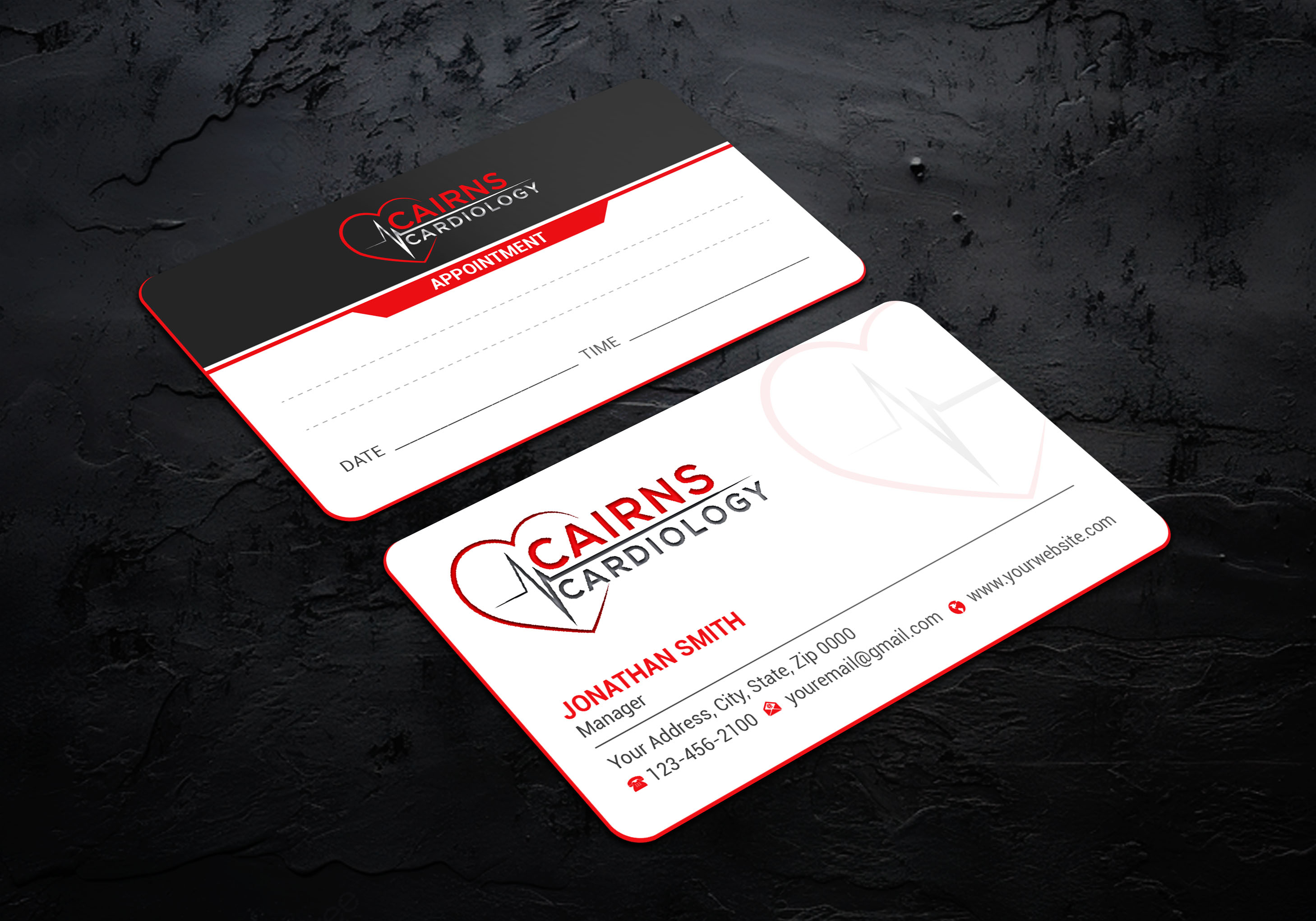 Business Card Design by LAXMI DESIGNHUB for Cairns Cardiology | Design #34579979