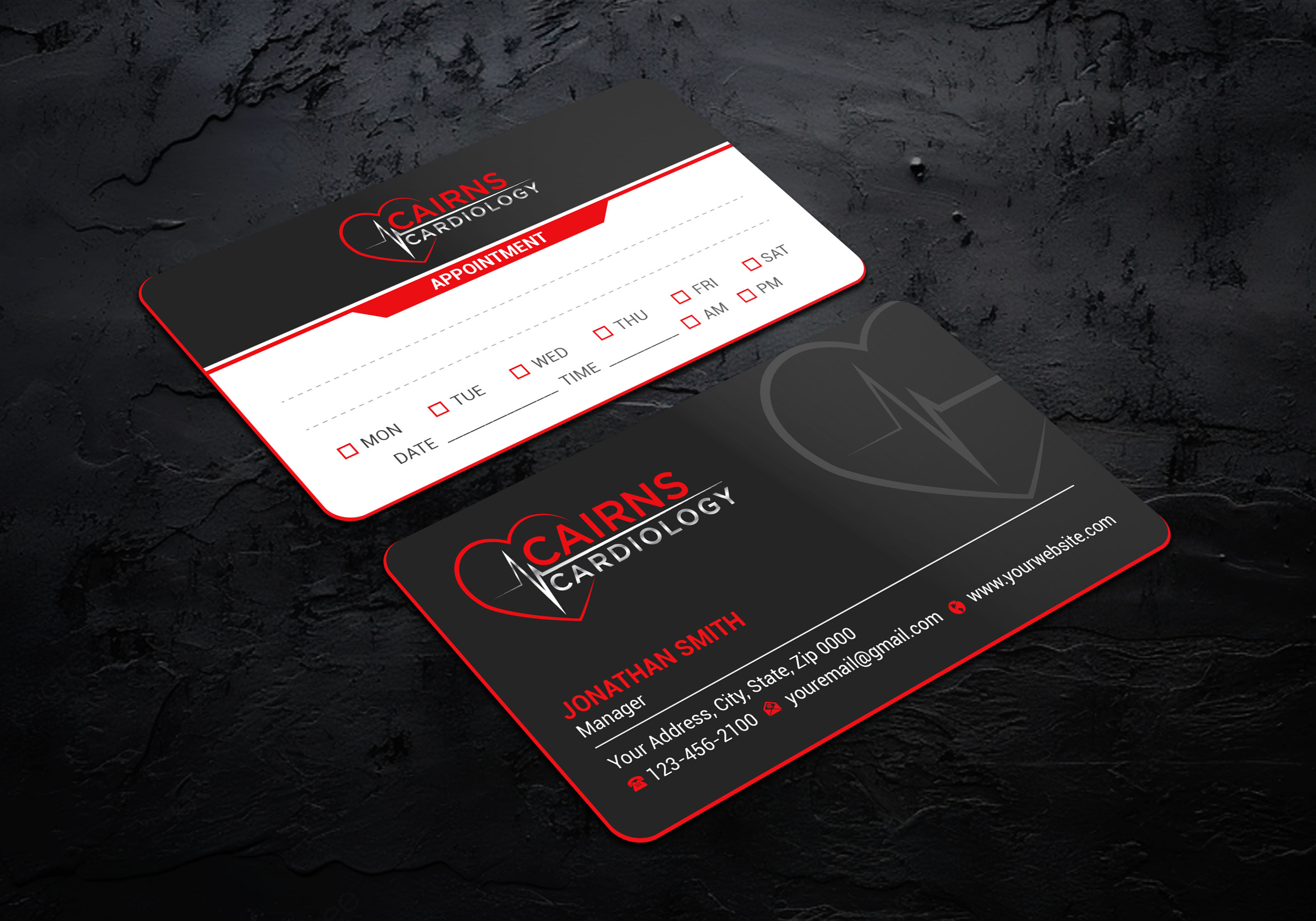 Business Card Design by LAXMI DESIGNHUB for Cairns Cardiology | Design #34579986