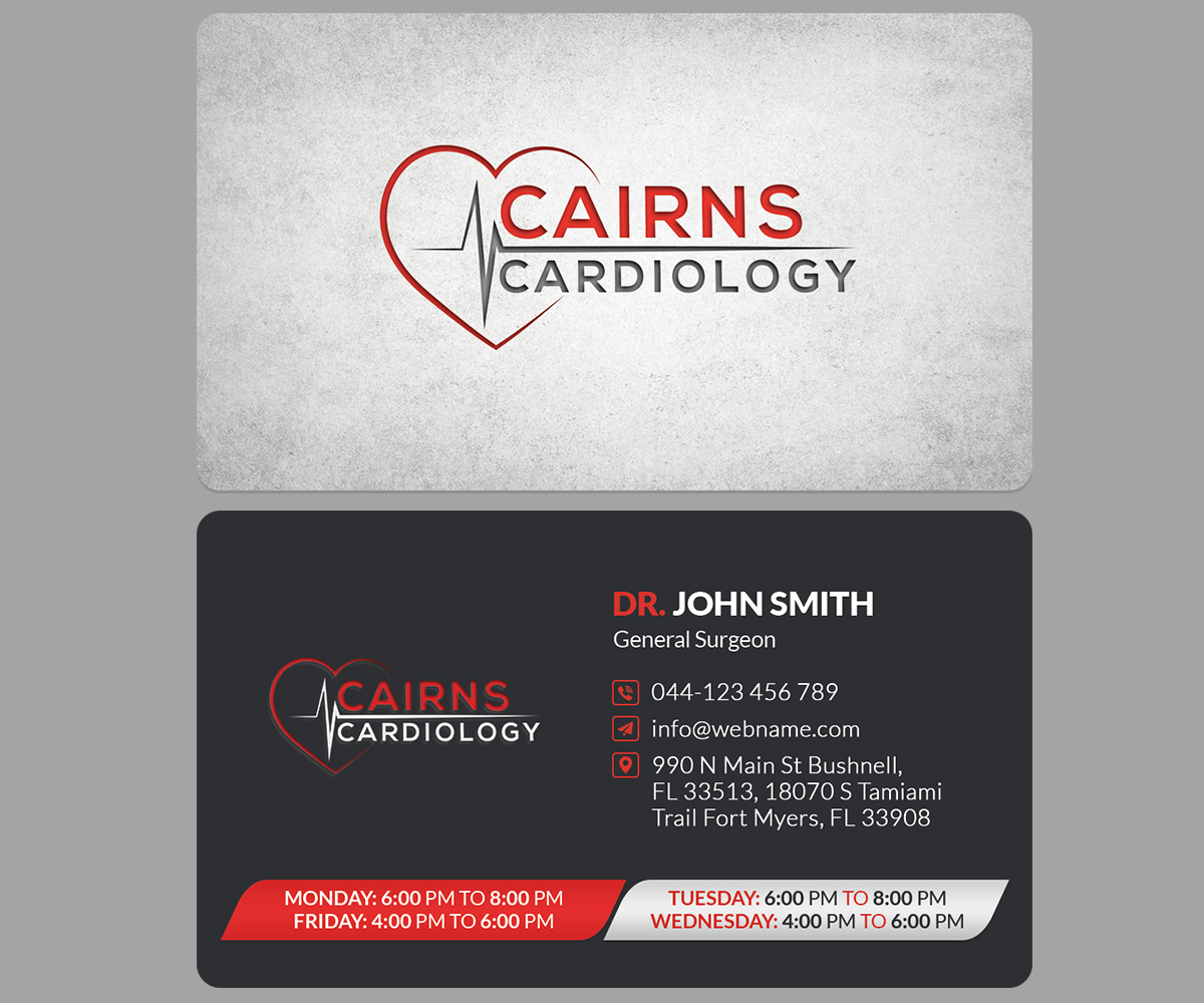 Diseño de Tarjeta de Presentación por rainbowmagic2017 para Cairns Cardiology | Diseño #34581057