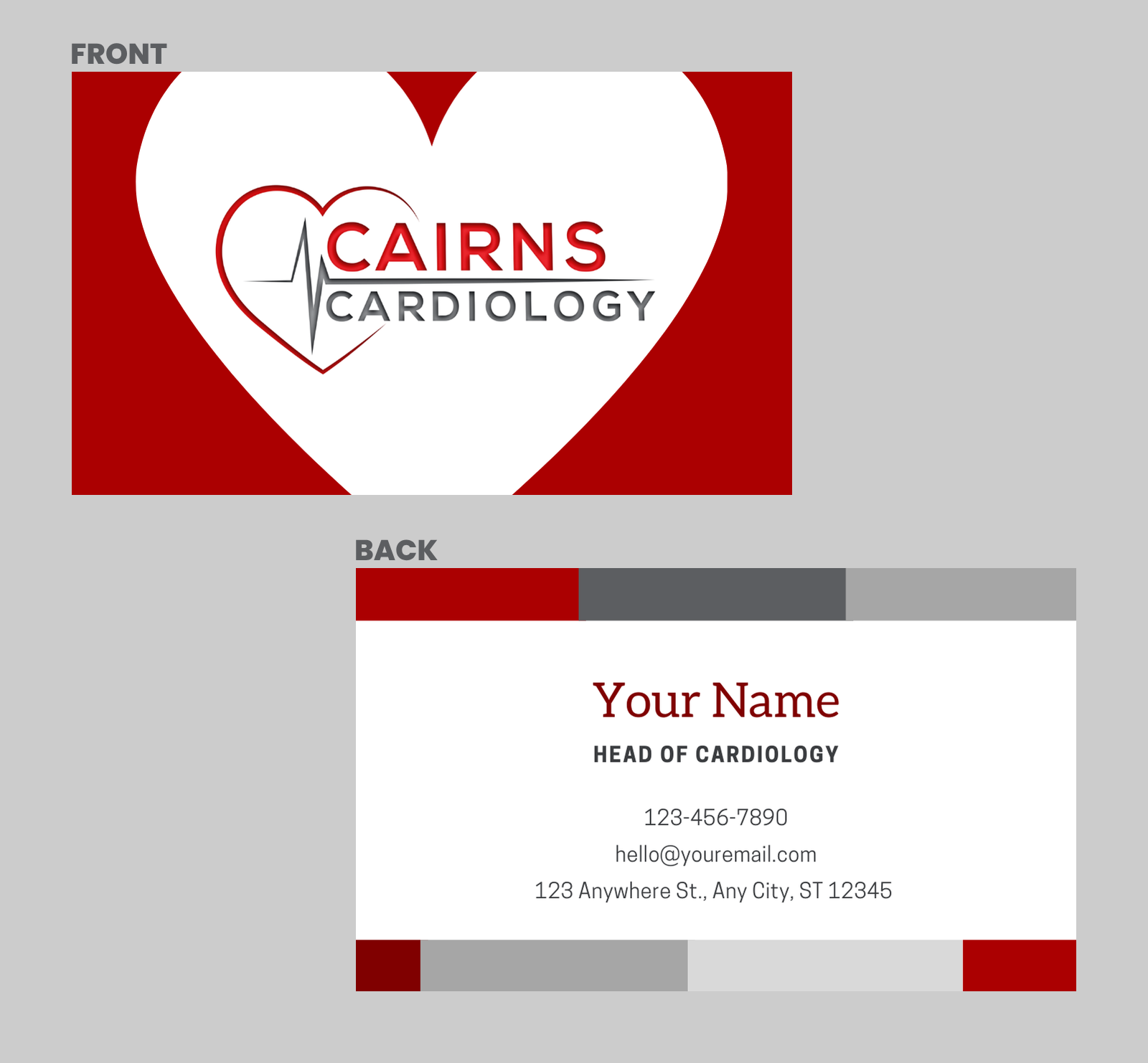Diseño de Tarjeta de Presentación por WebDesk Solution para Cairns Cardiology | Diseño #34595854