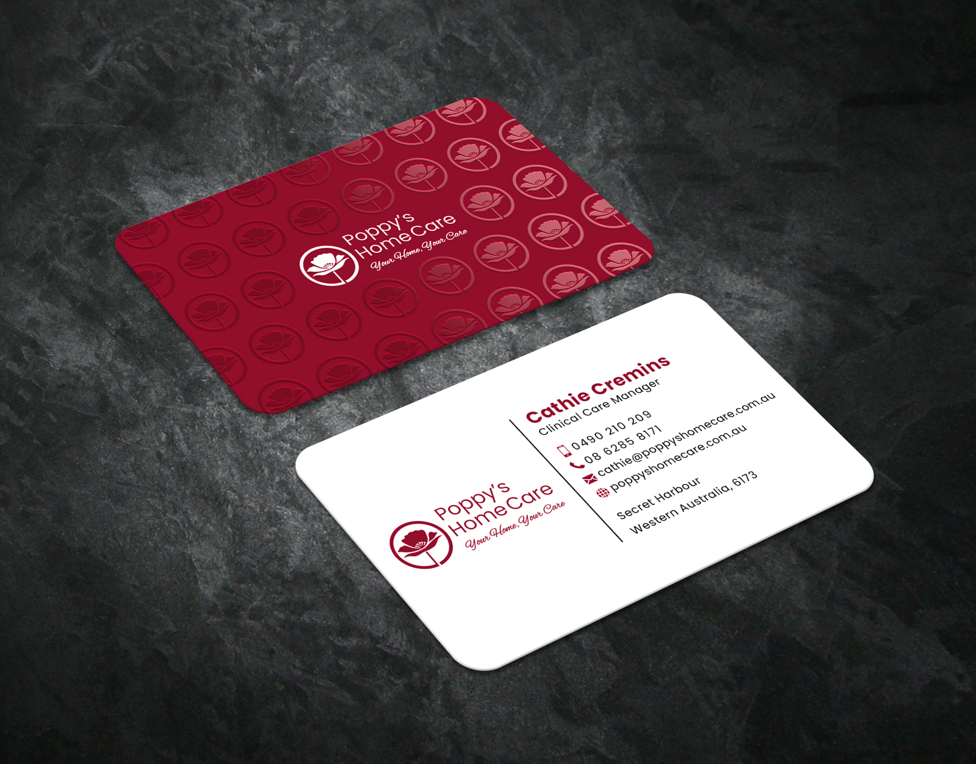 Business Card Design by Creative Moon Design for Poppy's Home Care | Design #34582857