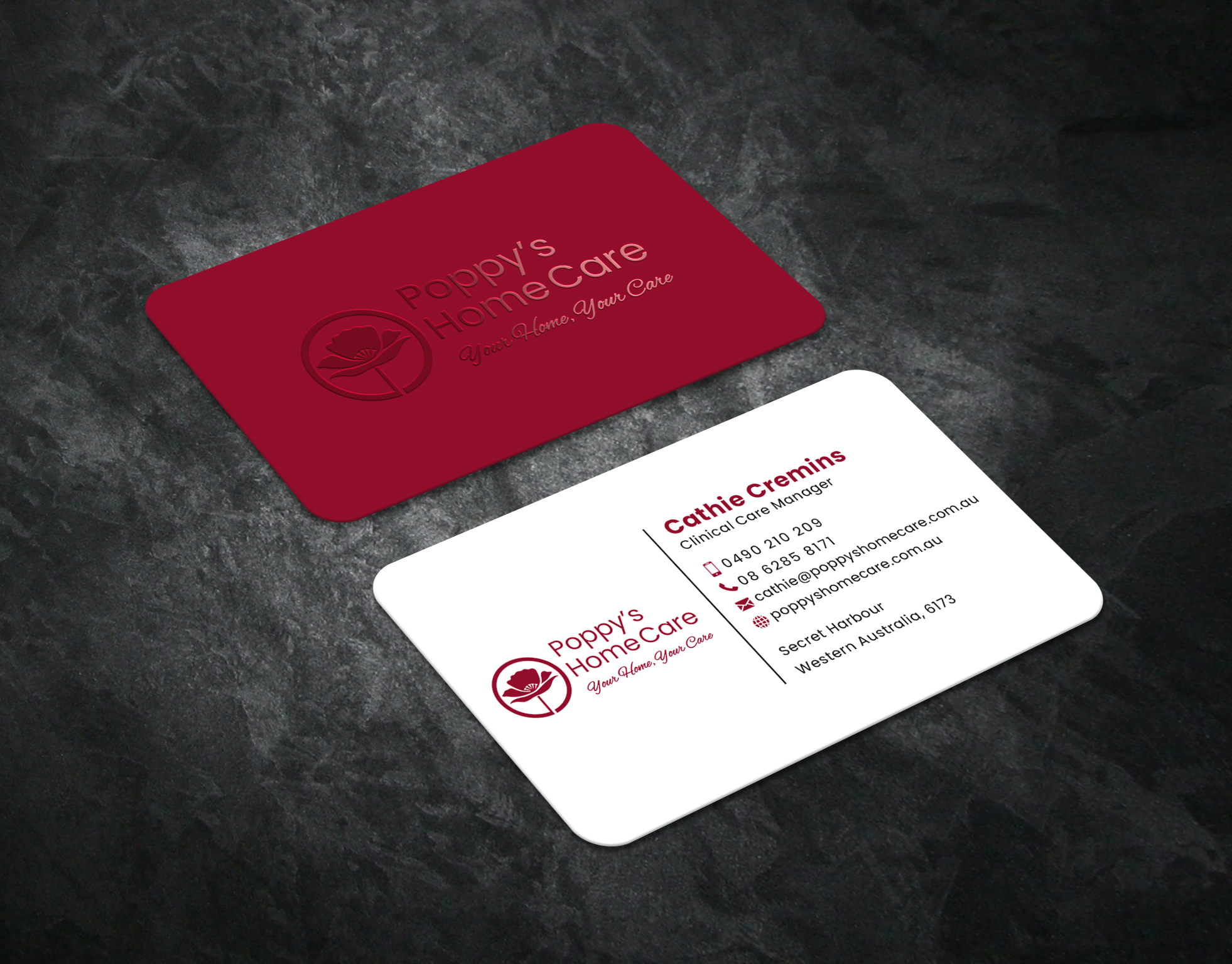 Business Card Design by Creative Moon Design for Poppy's Home Care | Design #34582860
