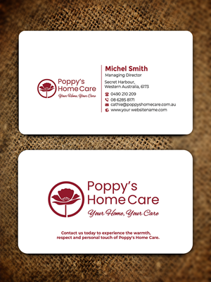 Business Card Design by Graphixpointt for Poppy's Home Care | Design: #34582488