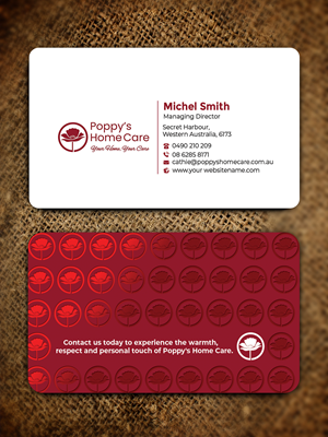 Business Card Design by Graphixpointt for Poppy's Home Care | Design: #34582683