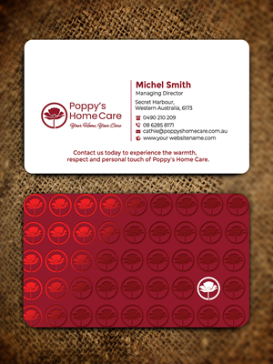 Business Card Design by Graphixpointt for Poppy's Home Care | Design: #34582783