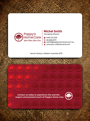 Business Card Design by Graphixpointt for Poppy's Home Care | Design: #34583386