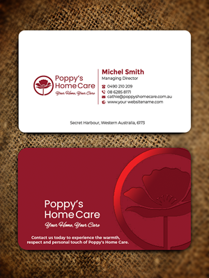 Business Card Design by Graphixpointt for Poppy's Home Care | Design: #34583387