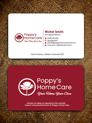 Business Card Design by Graphixpointt for Poppy's Home Care | Design: #34583389