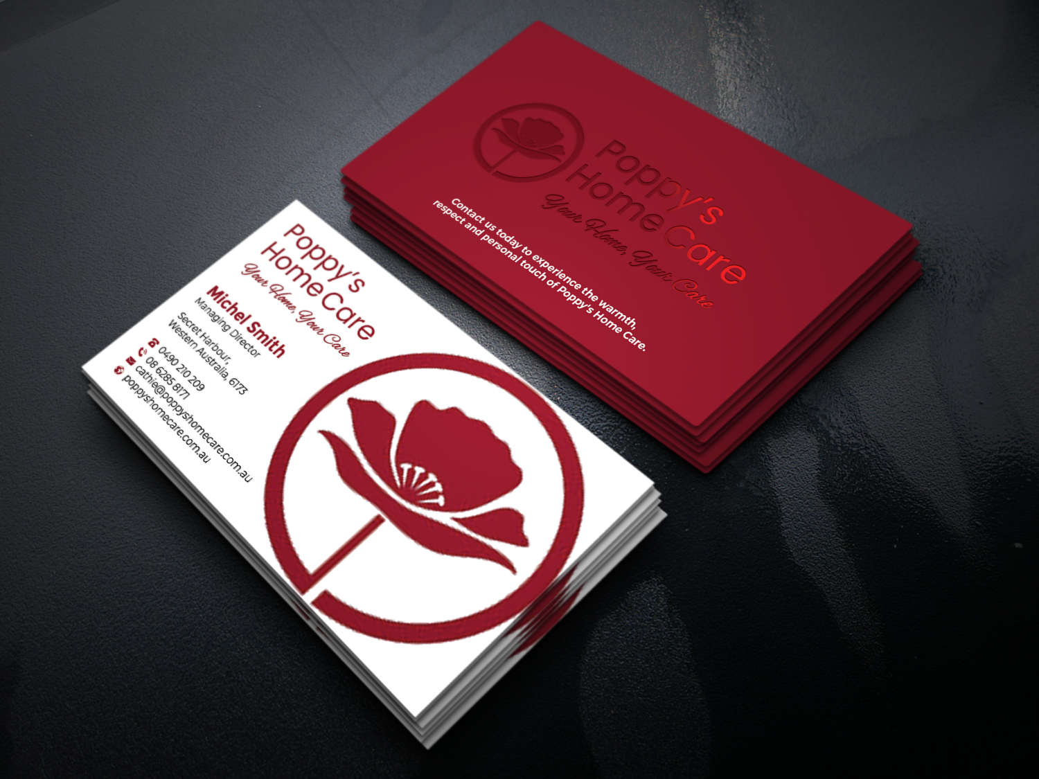 Business Card Design by Graphixpointt for Poppy's Home Care | Design #34586118