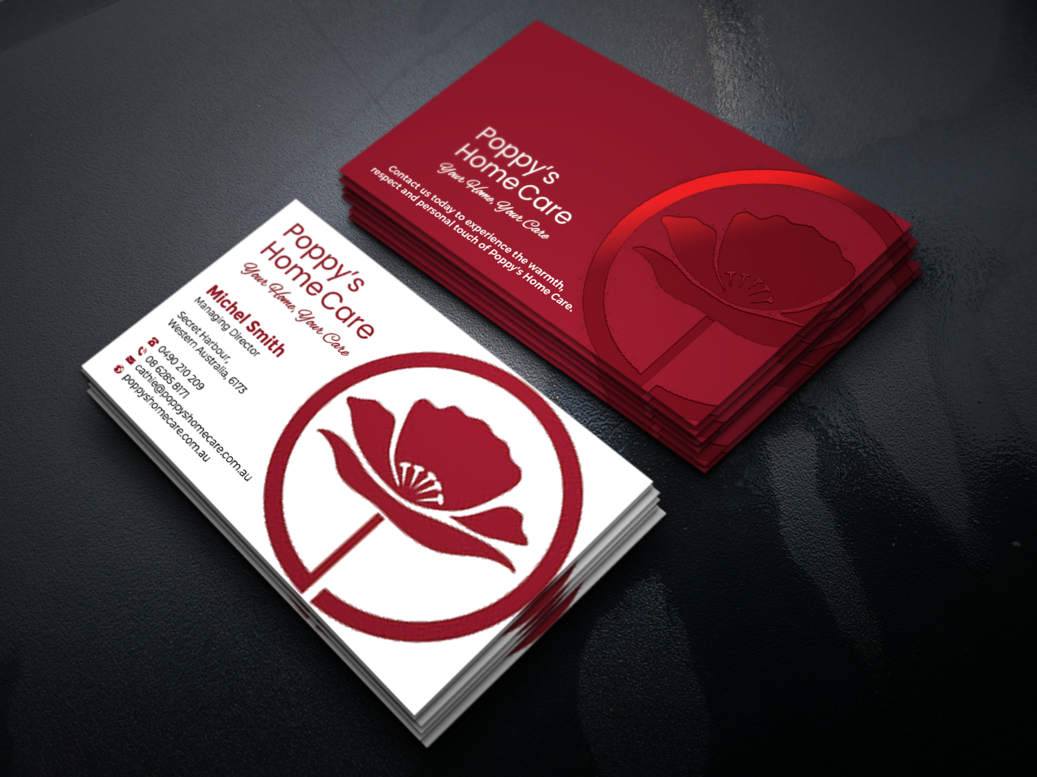Business Card Design by Graphixpointt for Poppy's Home Care | Design #34586120