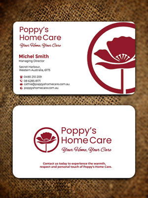 Business Card Design by Graphixpointt for Poppy's Home Care | Design: #34586125