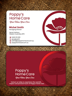 Business Card Design by Graphixpointt for Poppy's Home Care | Design: #34586127