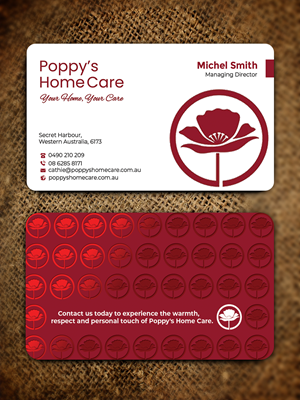 Business Card Design by Graphixpointt for Poppy's Home Care | Design: #34586148