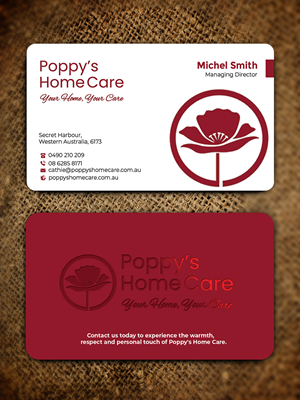 Business Card Design by Graphixpointt for Poppy's Home Care | Design: #34586149