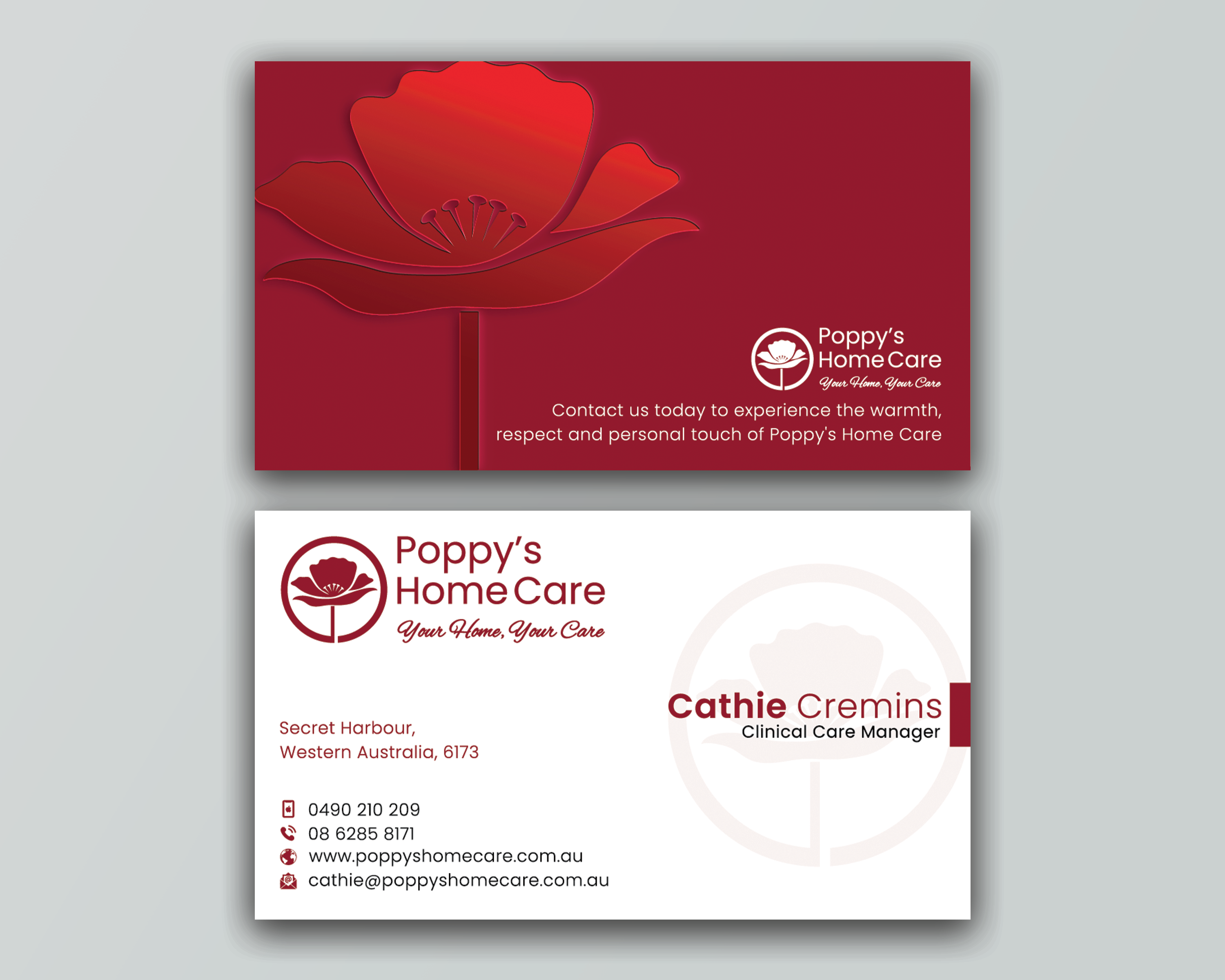 Business Card Design by DesignerShahadat for Poppy's Home Care | Design #34583750