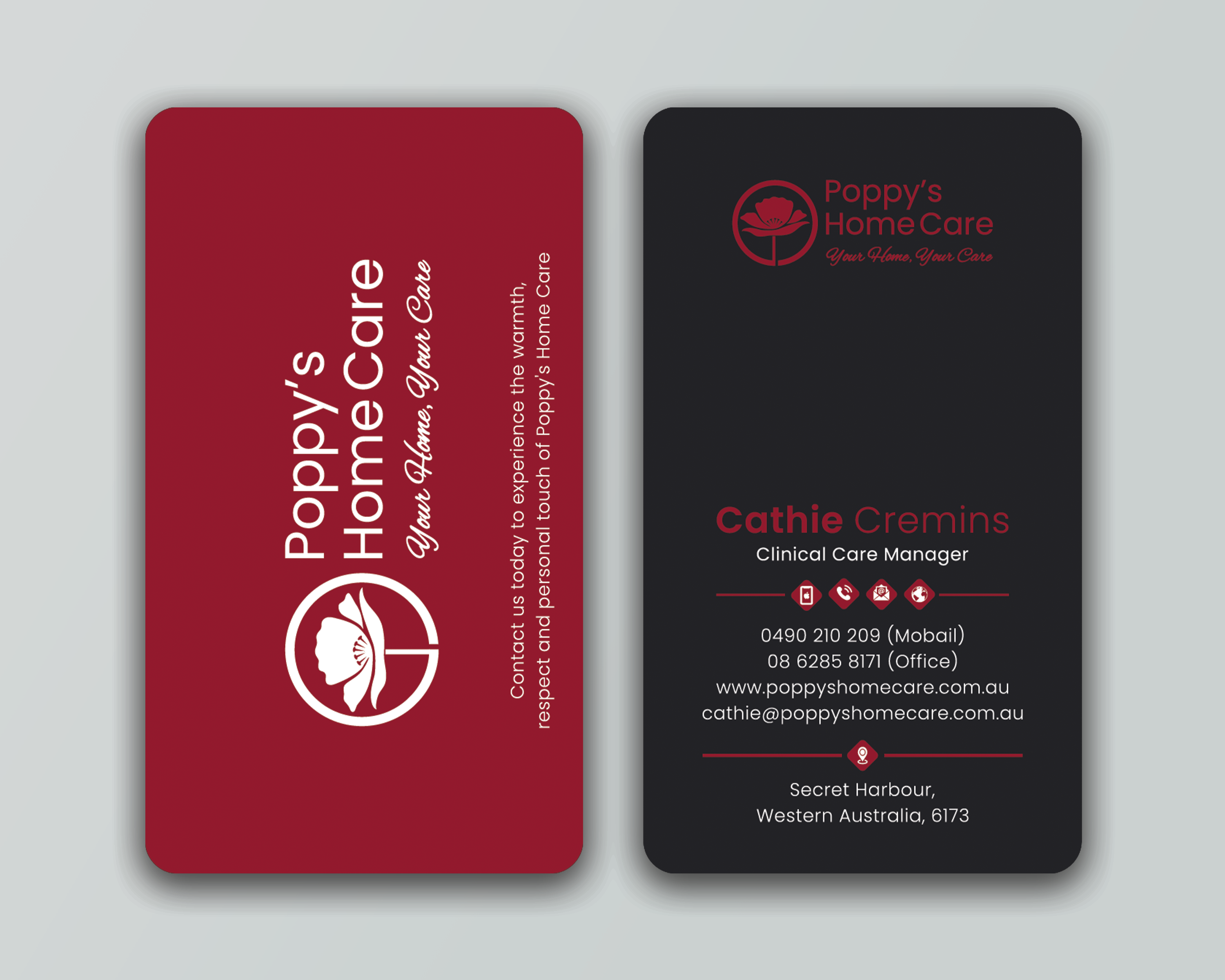 Business Card Design by DesignerShahadat for Poppy's Home Care | Design #34583802