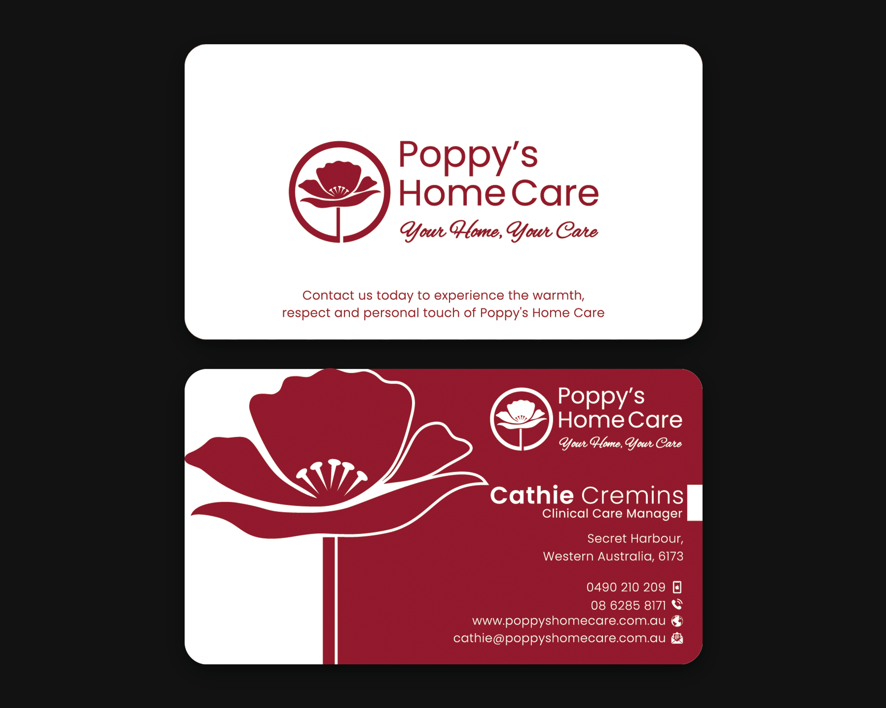 Business Card Design by DesignerShahadat for Poppy's Home Care | Design #34583804