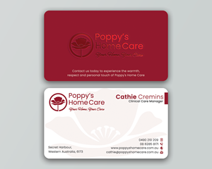 Visitenkarten-Design von DesignerShahadat für Poppy's Home Care | Design: #34590056
