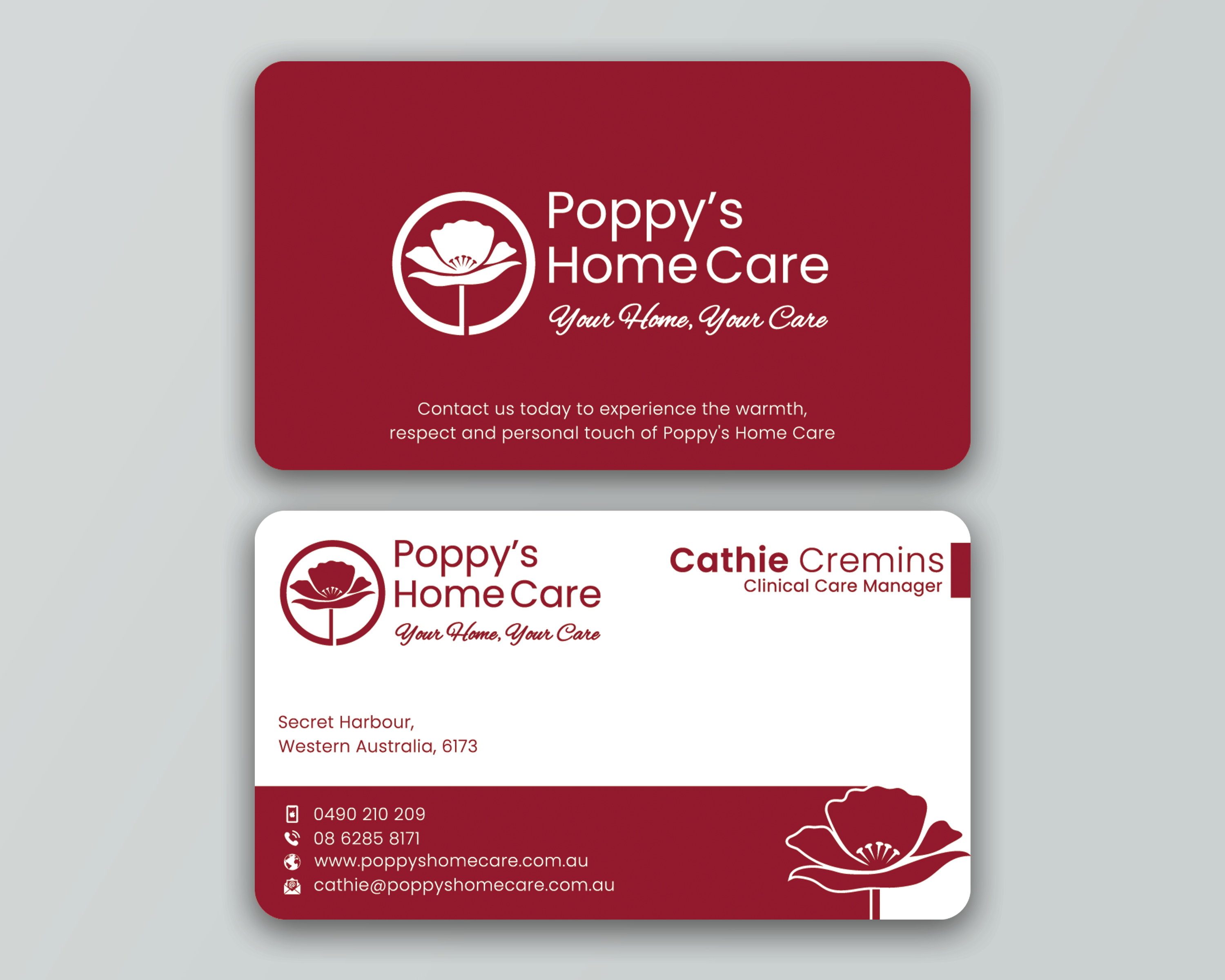 Business Card Design by DesignerShahadat for Poppy's Home Care | Design #34590079